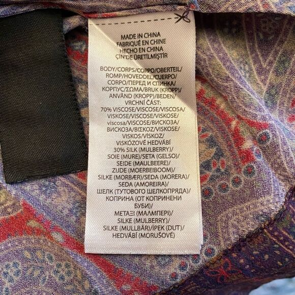 Ralph Lauren Polo Long Sleeve Paisley Blouse Size Small - Picture 8 of 9